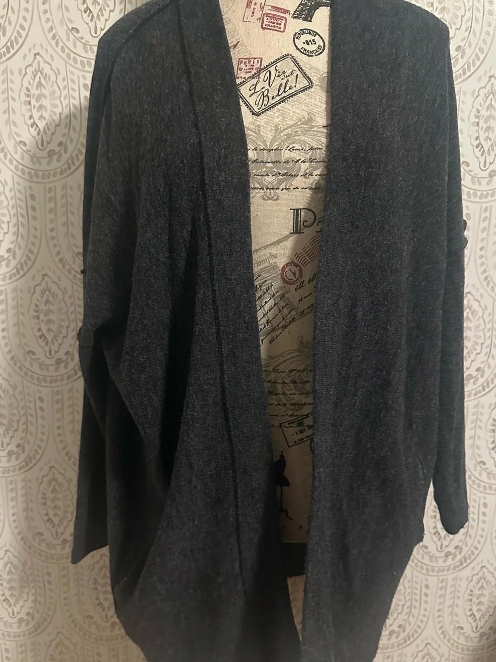 Dark Blue Open-Front Women's Sweater Cardigan - used several times great basic